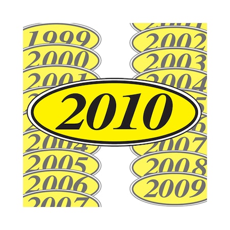 Car Dealer Depot Yellow & Black Oval Year Model Signs: 2012 Pk 198-Y-12